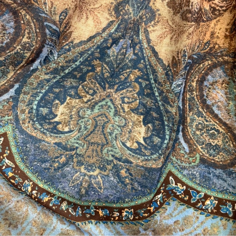 zimmermann Paisley Printed Long Sleeve Mini Dress - Blue/Brown - Picture 3 of 6